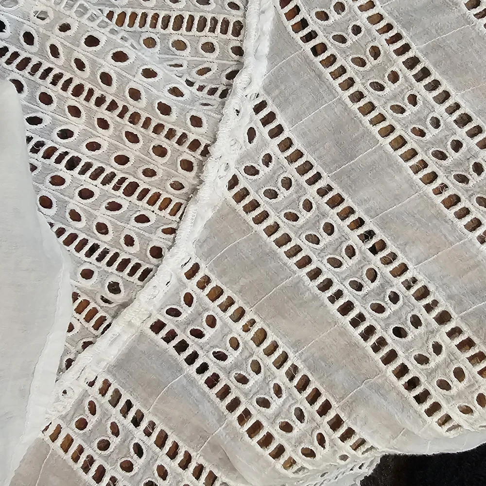 FARM Rio White Eyelet Midi Dress with Ruffle Hem - Picture 9 of 9